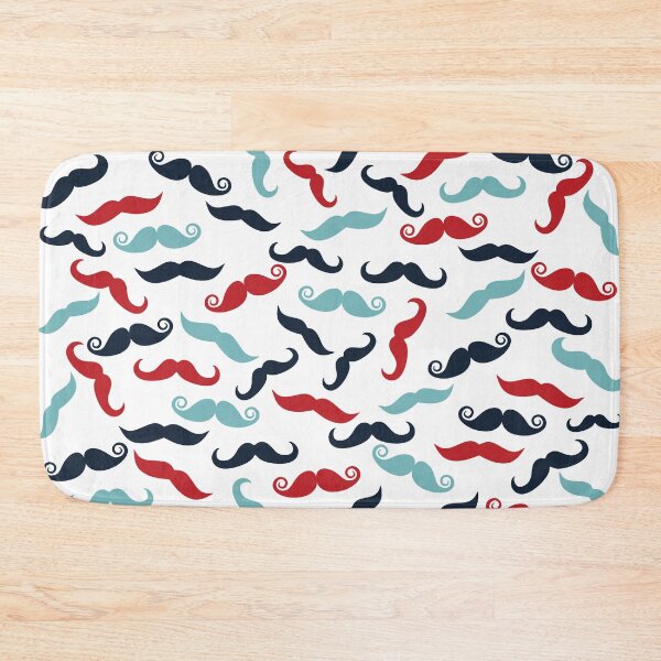 Item preview, Moustache Pattern in Red, Navy And Turquoise designed and sold by Primroaddesigns.