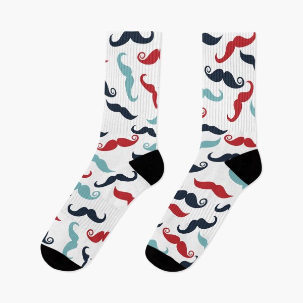 Item preview, Moustache Pattern in Red, Navy And Turquoise designed and sold by Primroaddesigns.