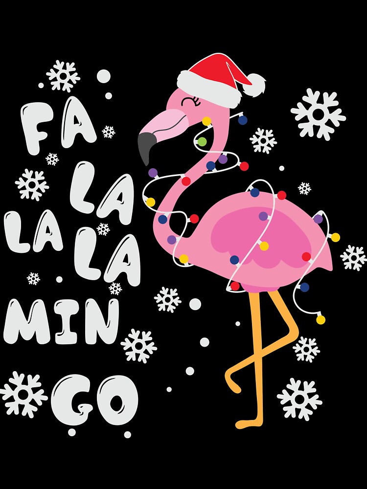 Discover art print Flamingo Christmas Light Santa hat for greeting cards,stickers, mugs, posters, shirts, hoodies kids, gifts, Baby One-Pieces