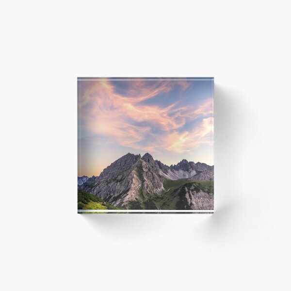 Item preview, Pastel mountain with sunset and fluffy clouds designed and sold by Spectokular.