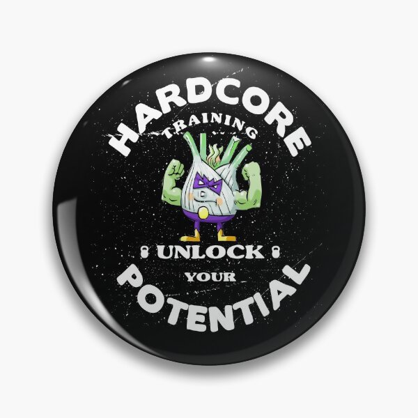 Item preview, Hardcore Training Unlock Your Potential Funk Up Fennel Double Bicep Bodybuilder designed and sold by ProjectX23.