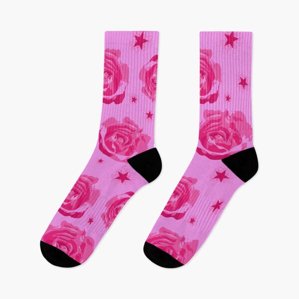 Item preview, cute pink roses and stars designed and sold by MadandMean.
