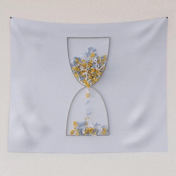 Item preview, digital hourglass on white designed and sold by Mike Kiev art.