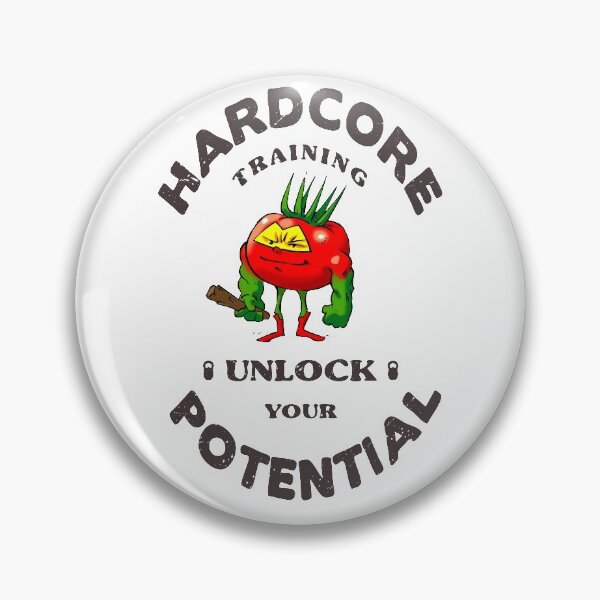 Item preview, Hardcore Training Unlock Your Potential Tomato The Barbarian Foodietoon Superhero Bodybuilder Workout Power-lifter Weightlifter designed and sold by ProjectX23.