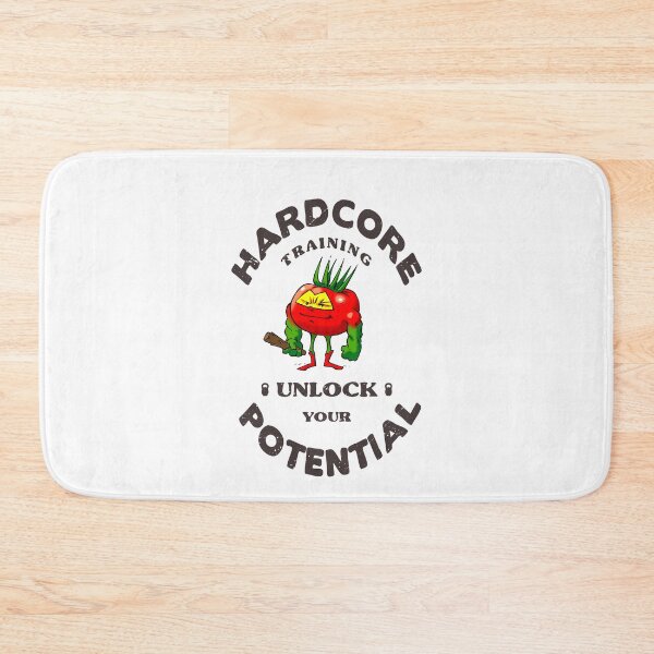 Item preview, Hardcore Training Unlock Your Potential Tomato The Barbarian Foodietoon Superhero Bodybuilder Workout Power-lifter Weightlifter designed and sold by ProjectX23.