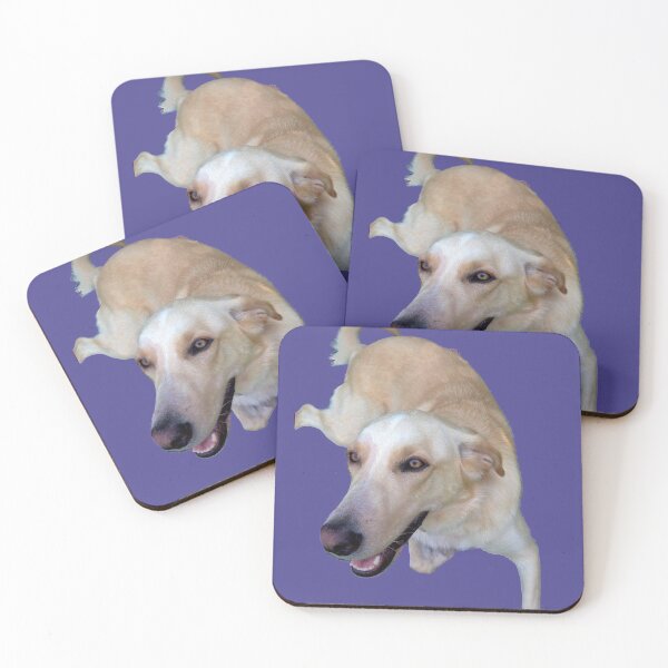 Item preview, Yellow dog with lilac background designed and sold by AnnetteArt.