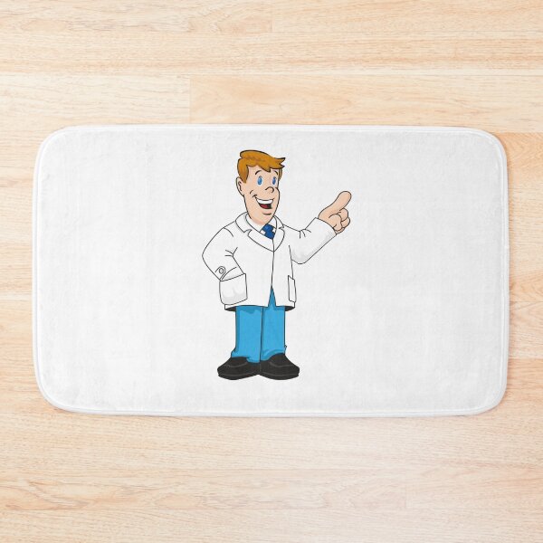 Item preview, Illustration depicting an caucasian man in a lab coat, doctor, teacher or pharmacist with hand in his pocket explaining something. Ideal for institutional materials and training designed and sold by LucianoCosmo.