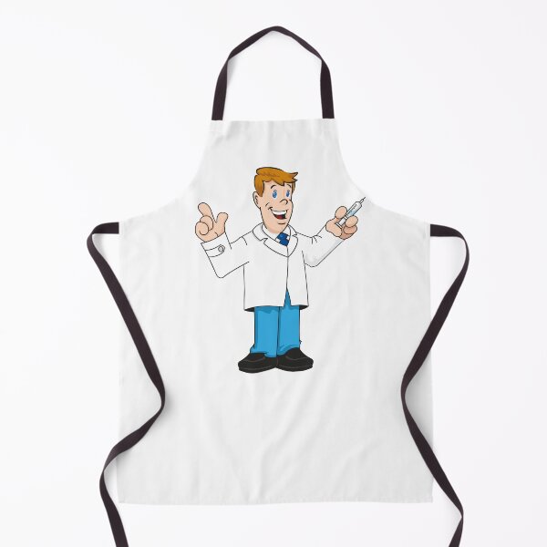Item preview, Illustration depicting an caucasian man in a lab coat, doctor, teacher or pharmacist with a syringe in his hand. Ideal for institutional, training and institutional materials designed and sold by LucianoCosmo.