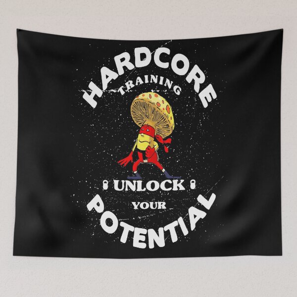 Item preview, Hardcore Training Unlock Your Potential Mushroom Ninja Mixed Martial Arts MMA Superhero designed and sold by ProjectX23.