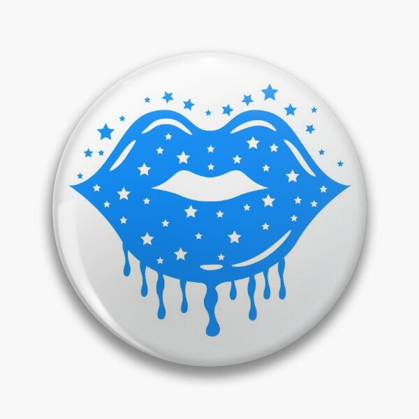 Item preview, Valentine Dripping Lips Blue Color with Stars Sparkle designed and sold by MisPuHoney.