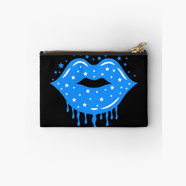 Item preview, Valentine Dripping Lips Blue Color with Stars Sparkle designed and sold by MisPuHoney.