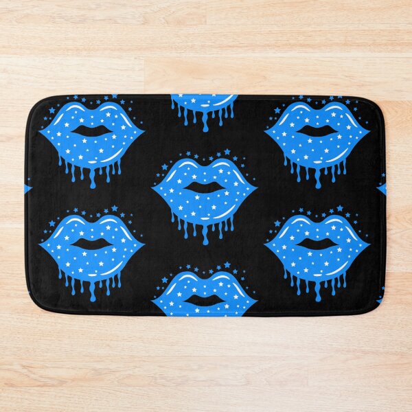 Item preview, Valentine Dripping Lips Blue Color with Stars Sparkle designed and sold by MisPuHoney.