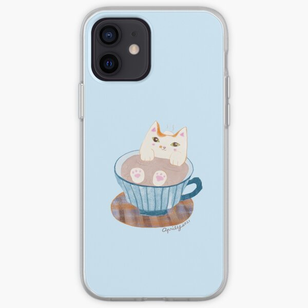 Cat bathing in a Coffee Cup iPhone Soft Case