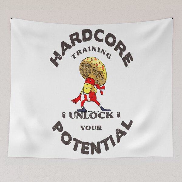 Item preview, Hardcore Training Unlock Your Potential Mushroom Ninja Mixed Martial Arts MMA Superhero designed and sold by ProjectX23.