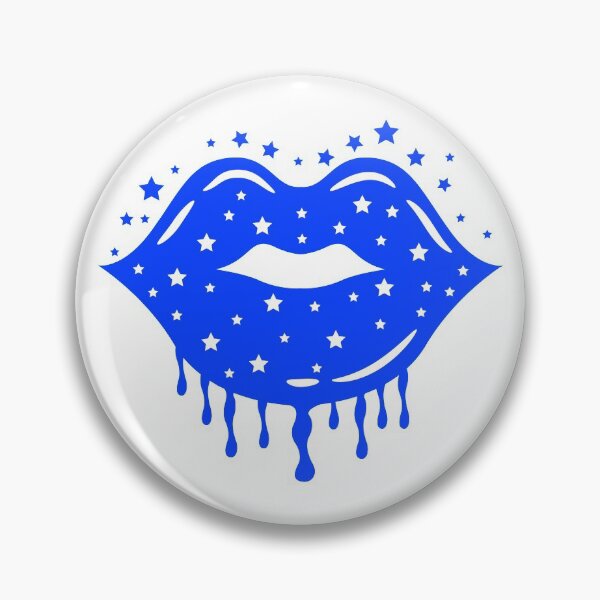 Item preview, Valentine Dripping Lips Dark Blue Color with Stars Sparkle designed and sold by MisPuHoney.