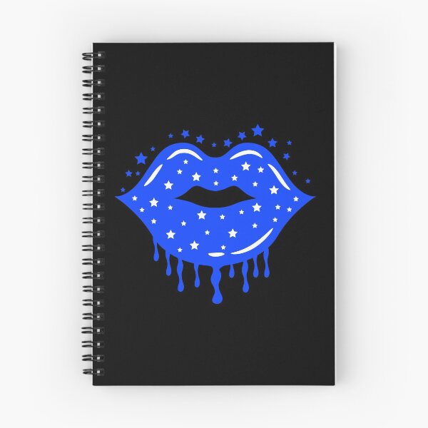 Item preview, Valentine Dripping Lips Dark Blue Color with Stars Sparkle designed and sold by MisPuHoney.