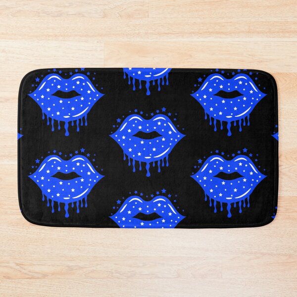 Item preview, Valentine Dripping Lips Dark Blue Color with Stars Sparkle designed and sold by MisPuHoney.