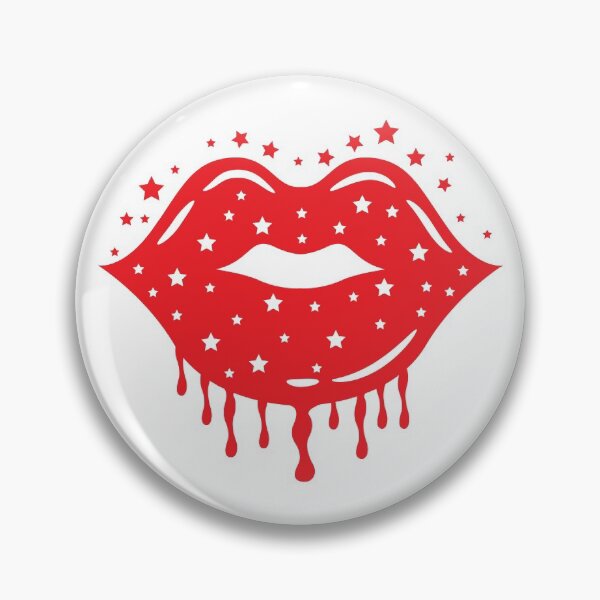 Artikelvorschau, Valentine Dripping Sparkle Lips Rote Farbe mit Sternen entworfen und verkauft von MisPuHoney.