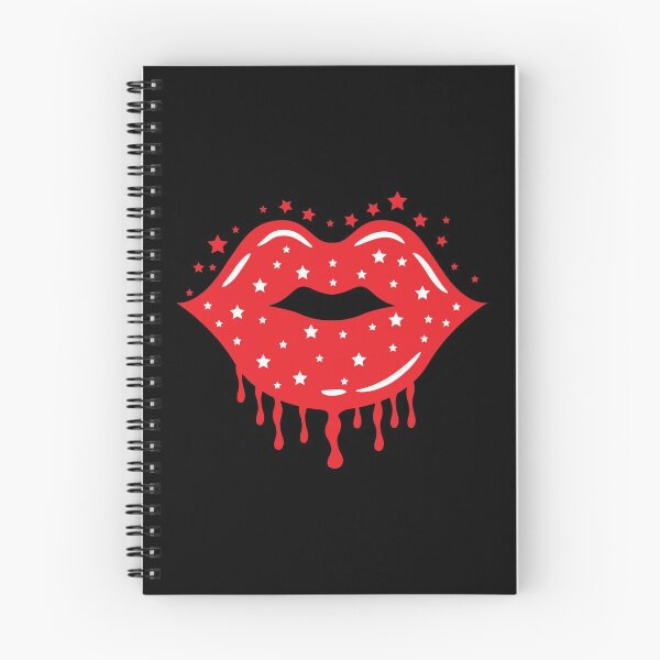 Item preview, Valentine Dripping Sparkle Lips Red Color with Stars designed and sold by MisPuHoney.