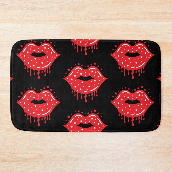 Item preview, Valentine Dripping Sparkle Lips Red Color with Stars designed and sold by MisPuHoney.
