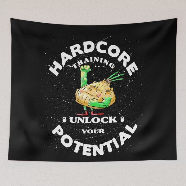 Item preview, Hardcore Training Unlock Your Potential Strong Onion Power Lifter Bodybuilder Foodietoon designed and sold by ProjectX23.