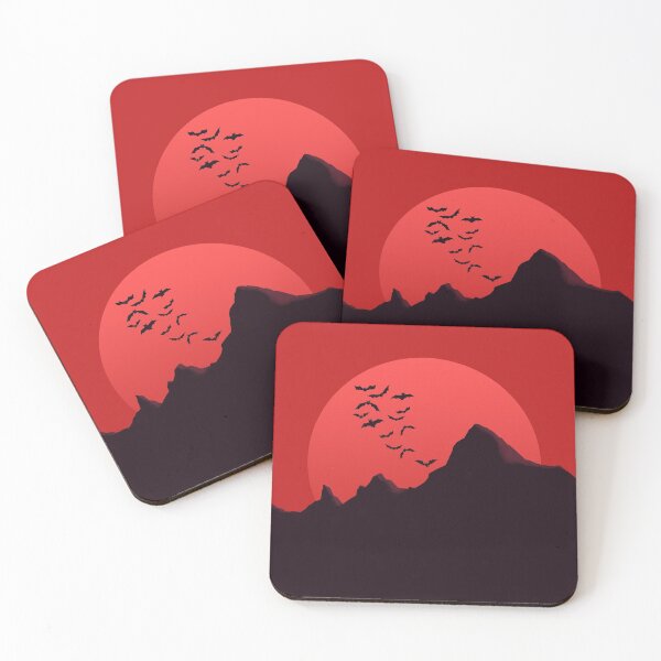 Aperçu de l'œuvre Montagne avec lune rouge et chauve-souris créée et vendue par JahidMunna.