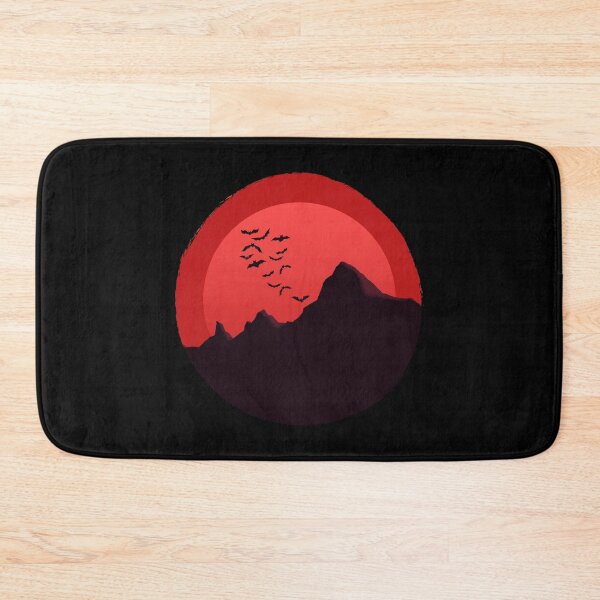 Item preview, Mountain with red moon and bat designed and sold by JahidMunna.