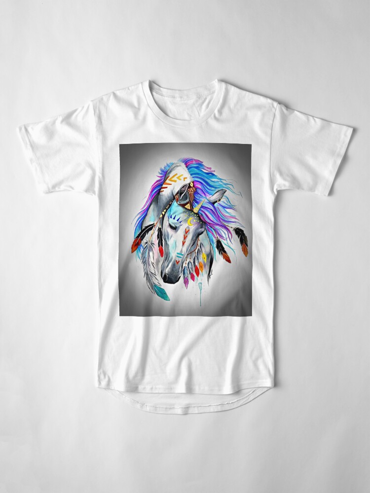 Alternate view of Native American Horse Long T-Shirt