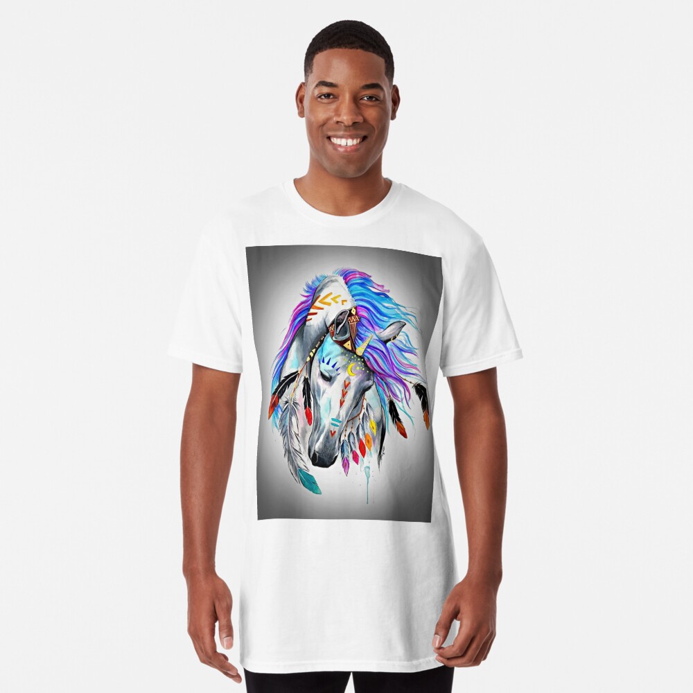 Native American Horse Long T-Shirt