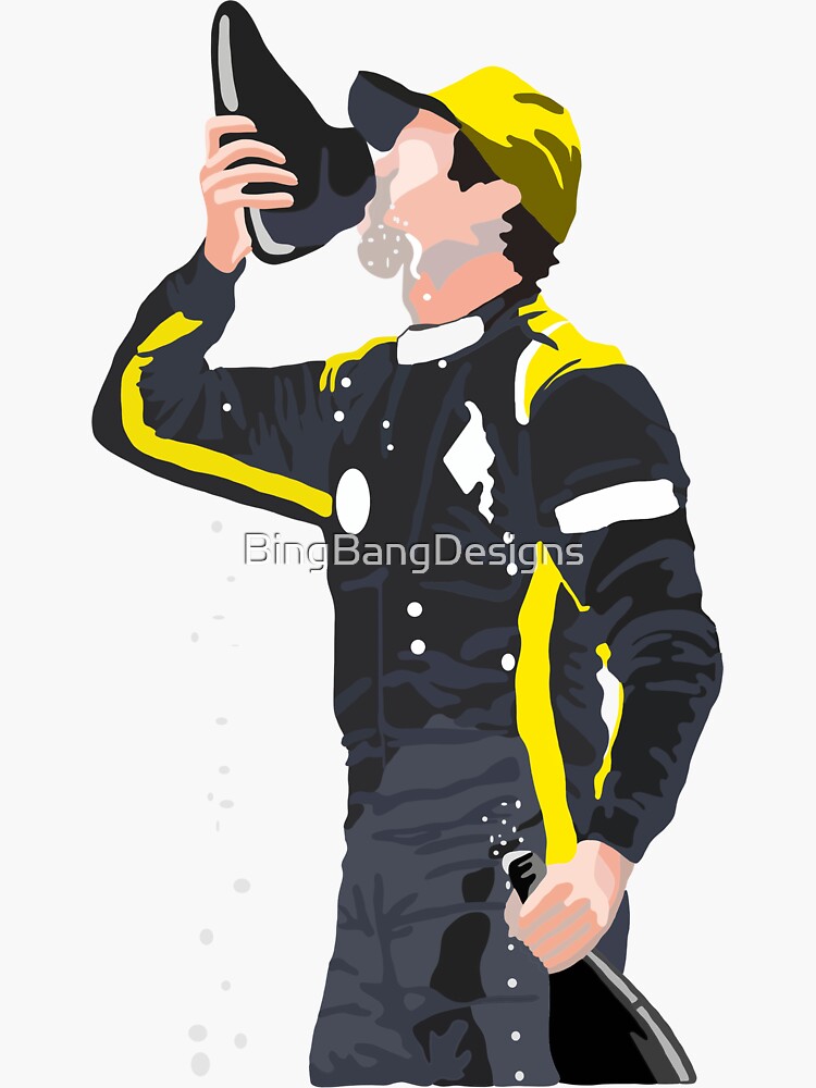 "Daniel Ricciardo Shoey Art" Sticker for Sale by BingBangDesigns