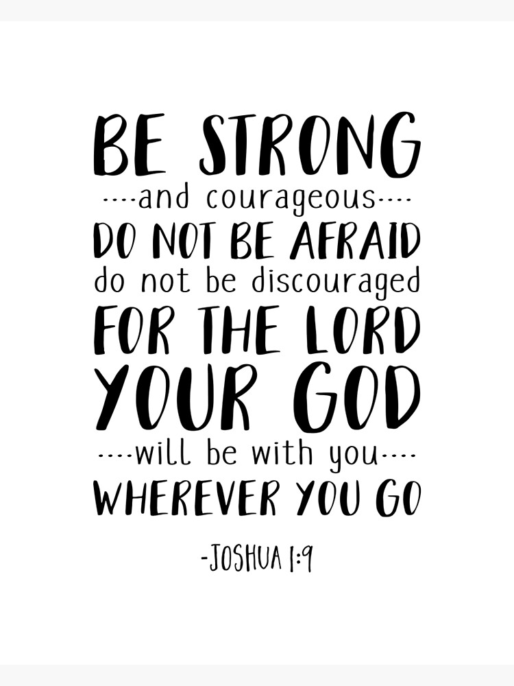 Thumbnail 3 of 3, Canvas Print, Be Strong And Courageous, Joshua 1:9, Bible Verse, Inspirational Quote, Christian Gift designed and sold by aenaonartwork.