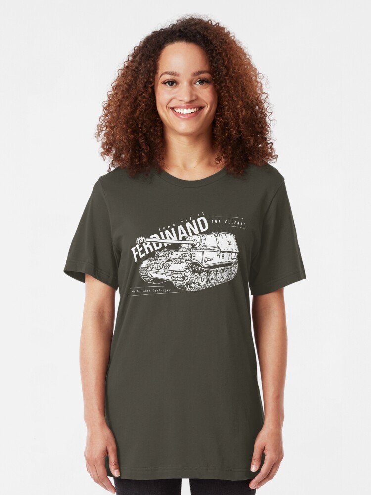 Alternate view of Ferdinand Tank Destroyer Slim Fit T-Shirt