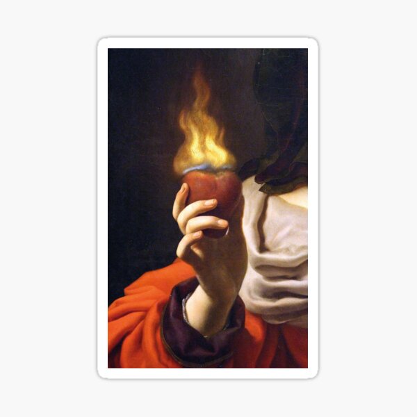 Item preview, Heart in flames painting detail designed and sold by ocddot.