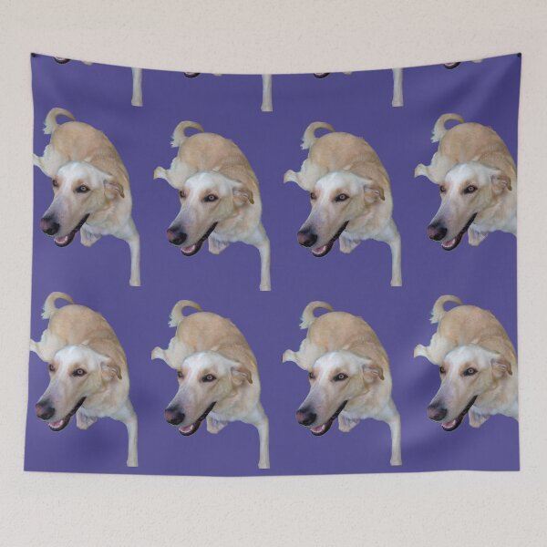 Item preview, Yellow dog with lilac background designed and sold by AnnetteArt.