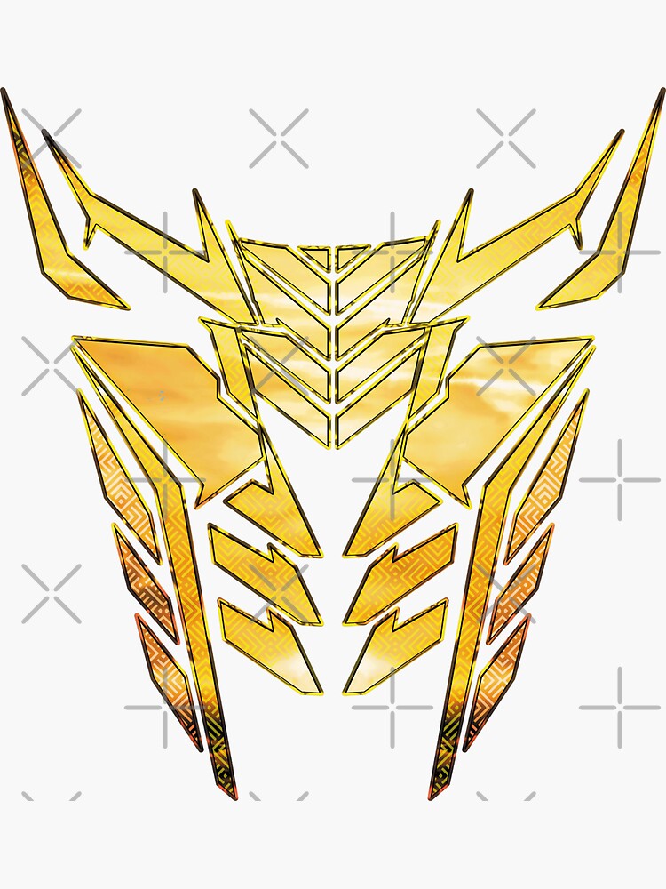 "transformars exoskeleton Golden metallic armor " Sticker by Partneer