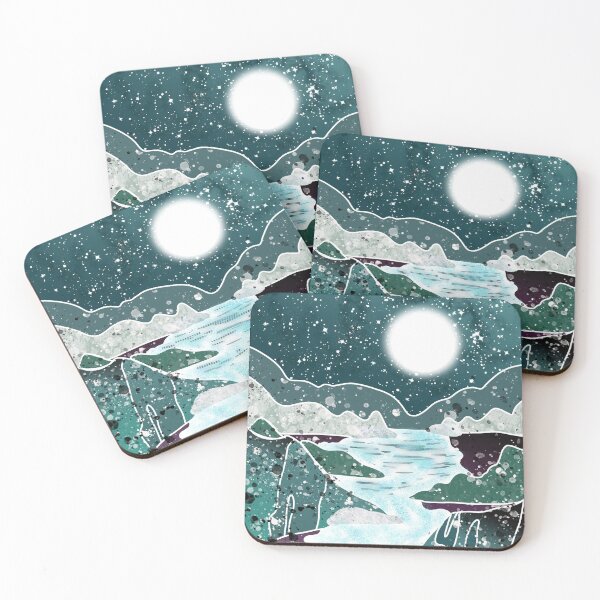 Item preview, lake in the moonlight green designed and sold by Catherine  Milchard.