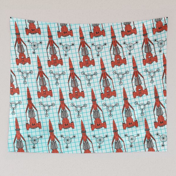 Item preview, Thunderbirds 3 patterns, great exciting retro series from the 60s, officially licensed fan art designed and sold by Mauswohn.