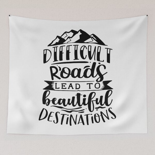 Item preview, Difficult Roads Lead To Beautiful Destinations T-Shirt, Mountain Shirt, Mountain Silhouette Shirt, Nature Lover, Hiking, Adventure, Camping designed and sold by UniqueStylistic.