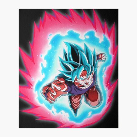 Ssj blue Kaioken Goku Dragonball Artwork , an art print by, goku ssj blue  kaioken 