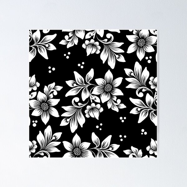Item preview, Floral Pattern (b/w) designed and sold by Parveeez.