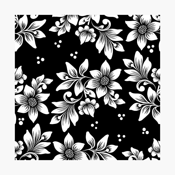 Item preview, Floral Pattern (b/w) designed and sold by Parveeez.