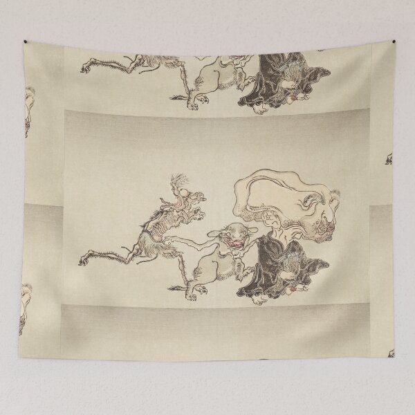 Item preview, Oni Demons Japanese retro art panel designed and sold by Vintage Designs +.