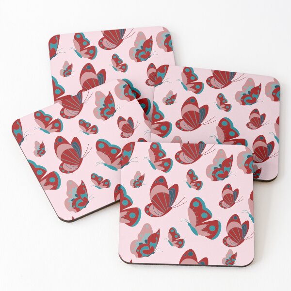 Item preview, Cute red and cyan butterflies pattern designed and sold by Graciouss.