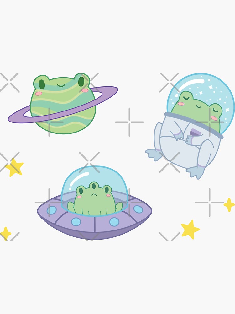 Cute Frog Stickers, Laptop Stickers, Kawaii frog, space frog