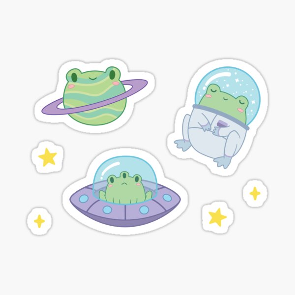 Cute Kawaii Frog Sticker Bundle By Regulrcrative