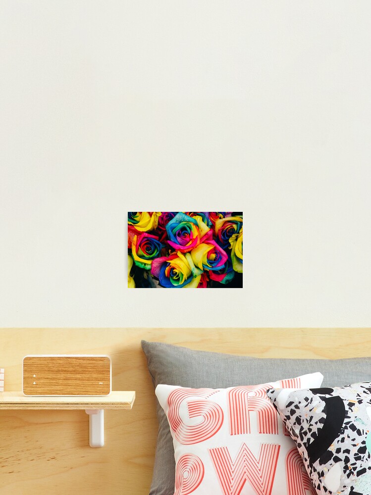 Thumbnail 2 of 3, Photographic Print, Rainbow Roses Pattern designed and sold by Rell1970.