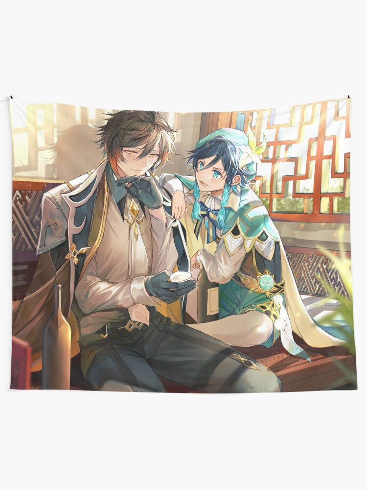 Zhongli And Venti Genshin Impact Tapestry By Namdosan94 Redbubble