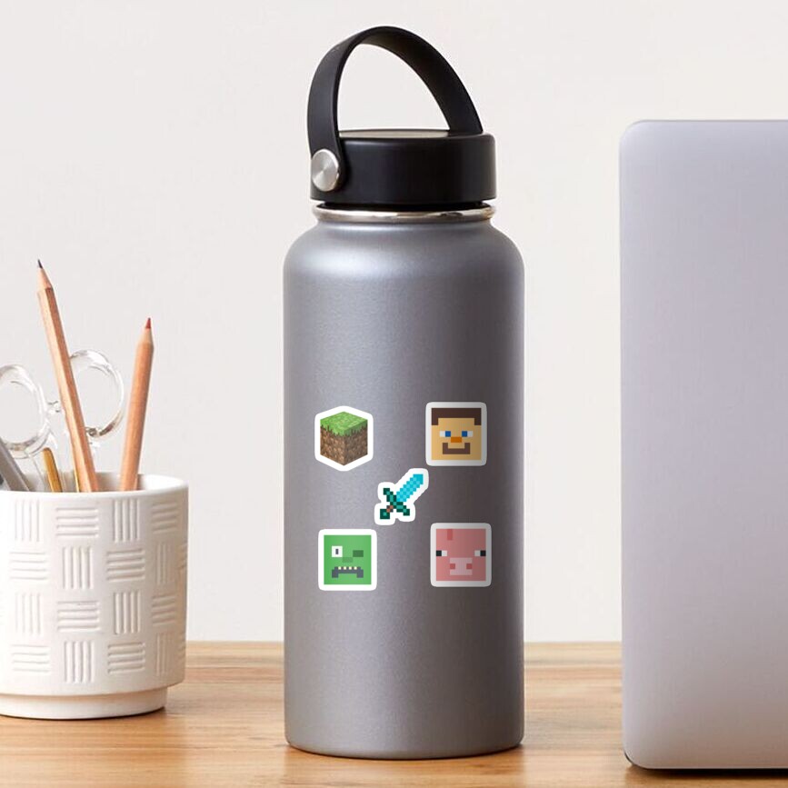 Minecraft blocks head and weapon Sticker