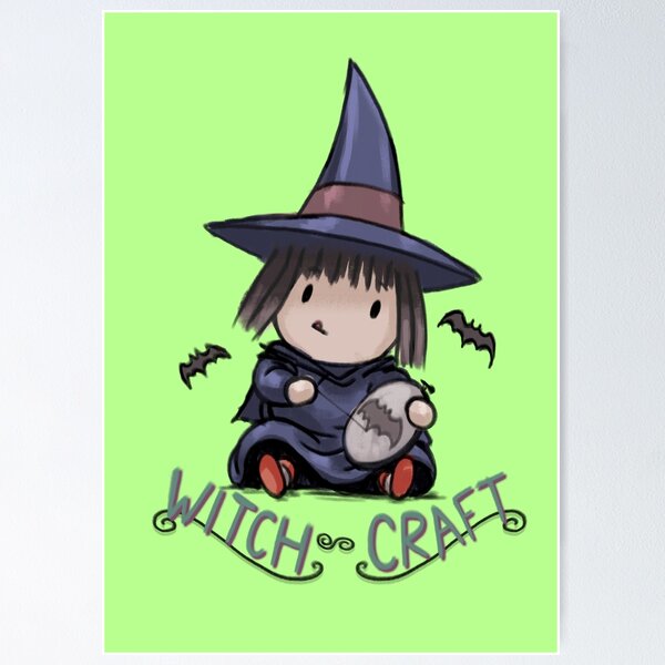 Item preview, Adorable Crafty Witch Doing Spooky Cross Stich Witchcraft designed and sold by stilo29.