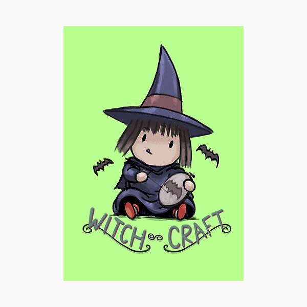 Item preview, Adorable Crafty Witch Doing Spooky Cross Stich Witchcraft designed and sold by stilo29.